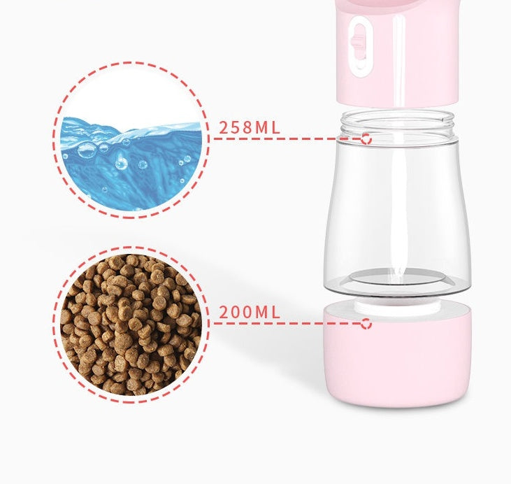 Dog Water Bottle – Portable & Leakproof Travel Dispenser (2-in-1 Design)