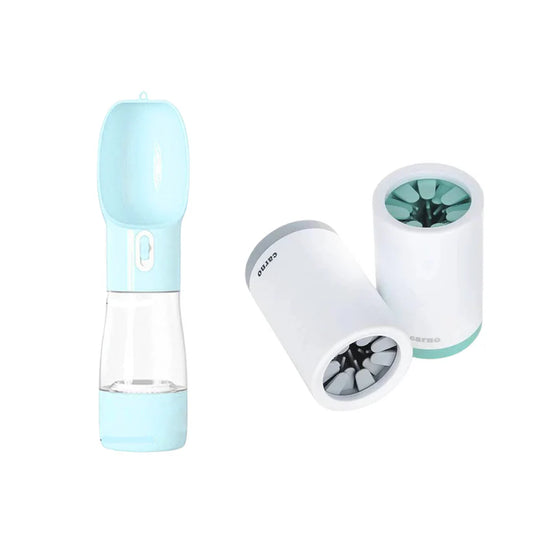 Pet On-the-Go Bundle - Portable Water Bottle with Paw Cleaner + FREE shipping