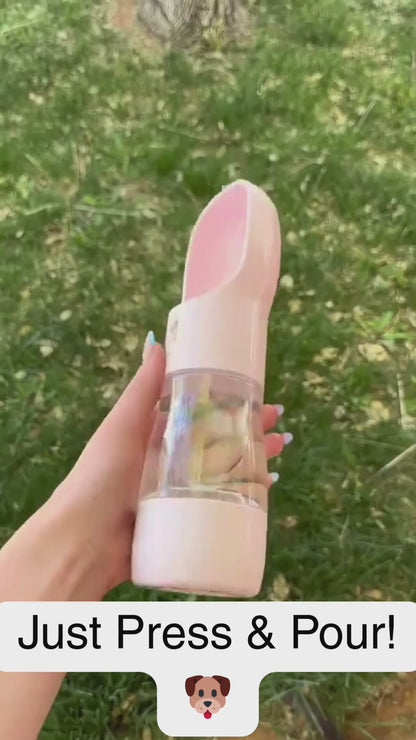 Dog Water Bottle – Portable & Leakproof Travel Dispenser 2-in-1 Design